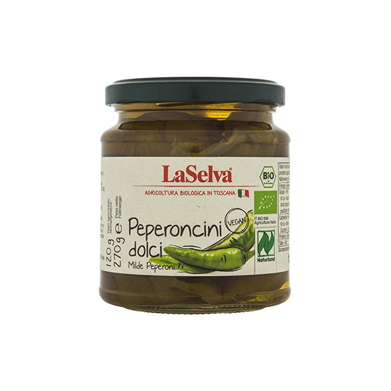 LaSelva Bio Peperoncini dolci, milde Peperoni, 270 g
