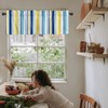 Yellow Blue Stripe Curtains for Living Room/Bedroom/Bathroom/Kitchen Windows - Rod