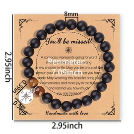 Sisadodo Going Away Gifts for Men Women Coworker Natural Stone Bracelet for Farewell Retirement Gift for Colleague Inspirational Gifts, Small, No-Precious Metal, no gemstone