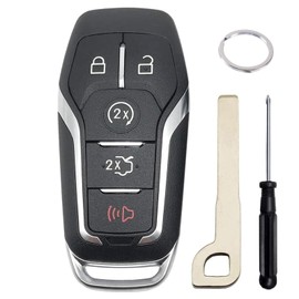 Keyless Entry Remote Smart Key Fob Shell Case Button Pad Cover fit for Ford Fusion Mustang Explorer Lincoln MKZ MKC 2013-2017（ 5 Button）