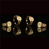 cmoonry Gold Cubic Zirconia Initial Letter Open Ring Adjustable For