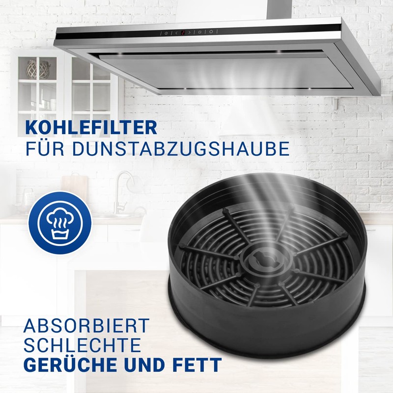 VIOKS Activated Carbon Filter Cooker Hood Filter 125 mm Diameter