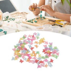 Butterfly Pearl 100 Pieces Charms Beads Set Butterfly Charms, Pendants, Colourful Craft Bead for Necklaces, Bracelets, Earrings, Jewellery Making