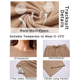 Ekouaer Womens Pajama Set 2 Piece Long Sleeve Lounge Set Micro Fleece Pjs Soft Loungewear Navy Blue Small