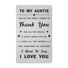 Gezxin Auntie Mothers Day Card- Auntie Birthday Gifts from Niece- I Love My Auntie Easter Christmas Xmas Wedding Valentines Thanksgiving Day Presents