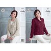 King Cole Ladies Chunky Knitting Pattern Womens Cabled V Neck