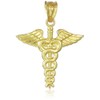 Claddagh Gold American Heroes 10k Gold Caduceus Charm Pendant