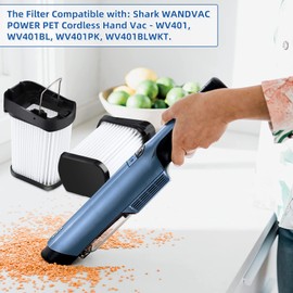 Erinice 6 Pack Replacement Fabric Filter Compatible with Shark Cordless Handheld Vacuum WANDVAC WV401 WV401BL WV401PK WV403BR WV410PR WV410BL Compare to Part XFFWV400