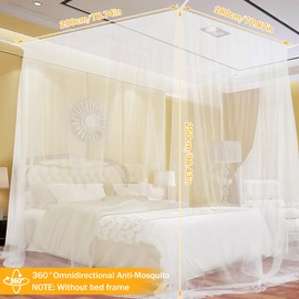 Yimomoyi Moskitonetz Doppelbett und Einzelbett - 1.9 m x 2.1 m x 2.4 m Moskitonetze für Doppelbett und Einzel Bett Mückenschutz Moskitonetz Reise Hause Angemessen für den Innen-und Außenbereich