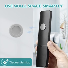 WALLFID Magnetic Remote Control Holder Wall Mount Holders Hole-Free Phone Charging Organizer Storage Containers for Home Office School Supply Storage - Strong Magnet securely Hold (5Pcs, White)