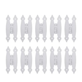 Pastlla 10pcs Cabinet Hinges - Antique H Hinges, Cold Rolled Steel Flat Decorative Hardware for Cabinet Cupboard Jewelry Box Door - White, 3.5 Inch