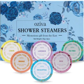 Shower Steamers- Box of 6 Premium Shower Bombs with Essential Oils. Self Care Gifts for Women and Teens Holiday Gifts for Women.