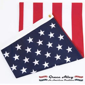 American Flag 3x5 Waterproof Outdoor by Grace Alley, Heavy Duty Fade Resistant Bright Color - Long Lasting Polyester Cotton Blend with Brass Grommets, 100% Made in USA
