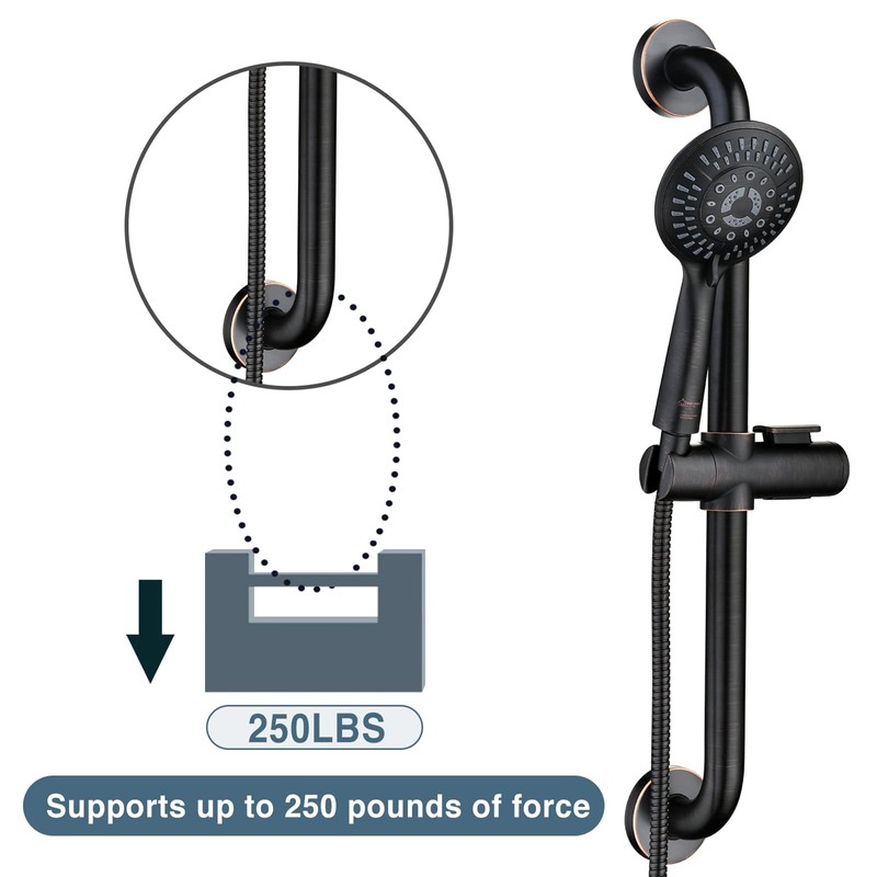 BRIGHT SHOWERS Slide Bar Shower Set with Handheld Shower Head,