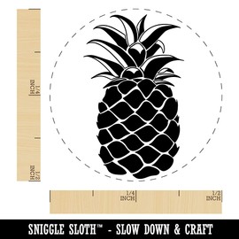 Pineapple Fruit Drawing Self-Inking Rubber Stamp Ink Stamper for Stamping Crafting Planners - 1/2 Inch Mini - Black Ink