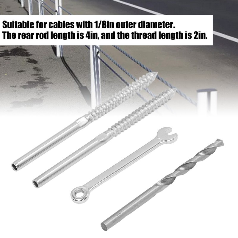 Swage Lag Screw Stainless Steel Left Right Thread Cable Railing