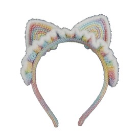 TQUXNGA Delicate Knitted Cat Ears Bow Headband Decoration Women Teens Face Washing Photography Hair Accessories