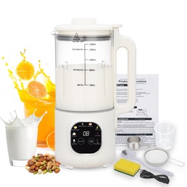 8 in 1 Nut Milk Maker Machine With 20 Blades,40oz Soy Milk Maker, Nut Milk Maker Blender With Delay Start/Keep Warm/Boil Water/Auto-clean, Almond, Oat, Coconut, Plant Based and Non Dairy Beverages,