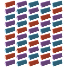 HiFi Triangular Pencil Colour Erasers, Multicolour, Pack of 50, Multipack, Trio Grip Rubber Erasers, School Office Home Use, Party Bag Fillers, iZOFAX