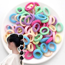 SEEWEN Hair Rubber for Kids, 100 Pieces, Large Capacity, Tangle-Free, Won't Damage Hair, For Babies, Kids, Cute, Accessories, Colorful