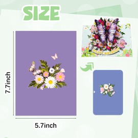 Aligiftqod Happy Birthday Pop Up Card, Beautiful butterfly Card, pop up birthday card for Women, Sister, mom, Grandma, gradaughter, Aunt, Daughter, 5.7 * 7.7 with Envelope