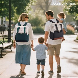 LOVEVOOK Baby Diaper Bag Backpack, Large Bag for Boys & Girls, Travel Waterproof Bags w/Changing Pad, Stroller Straps, Pacifier Case, Essentials Must Haves Newborn Stuff for Mom & Dad - Unisex