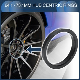 INFINAUTO Hub Centric Rings,64.1mm ID 73.1mm OD Car Wheel Hubrings ABS Plastic Black,4pcs