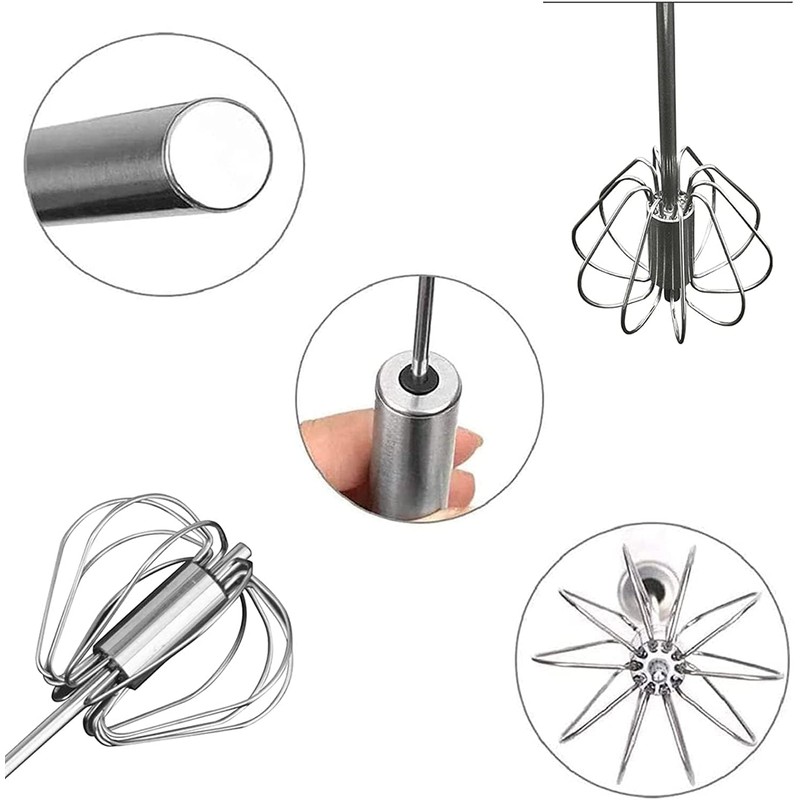 10 Inch Push Whisk, Stainless Steel Whisk, Premium Egg Whisk,