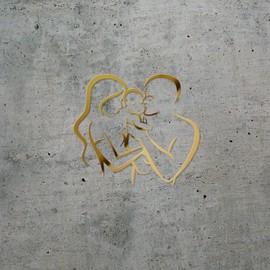 Decal Stickers of Lovely Family Dad Mom Children (Metallic Gold) (Set of 2) Premium Waterproof Vinyl Decal Stickers for Laptop Smartphone Car Dirt Bike Wall Room Mason - BICVER100h861GOW19Y24