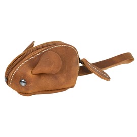 Leather Coin Purse, Mouse Key Case, Cowhide Key Bag, Coin Purse, Coin Purse, Small Purse, Coin Bag, Cash for Women, Children, Girls, Vintage Brown, money belt