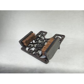 Lulu Decor, Cast Iron Boot Scraper with Brush, Antique Black