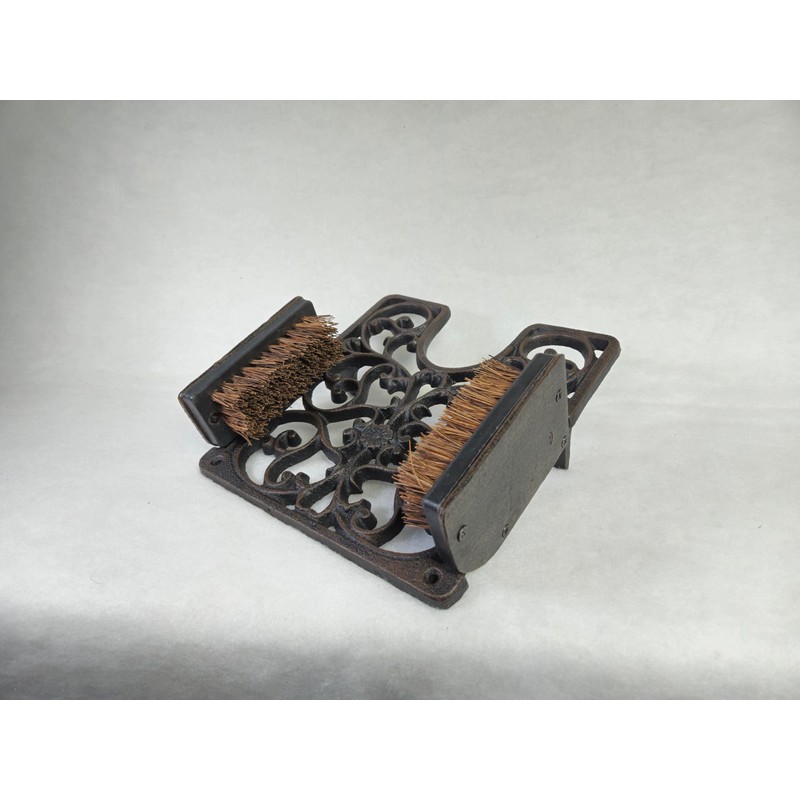 Lulu Decor, Cast Iron Boot Scraper with Brush, Antique Black