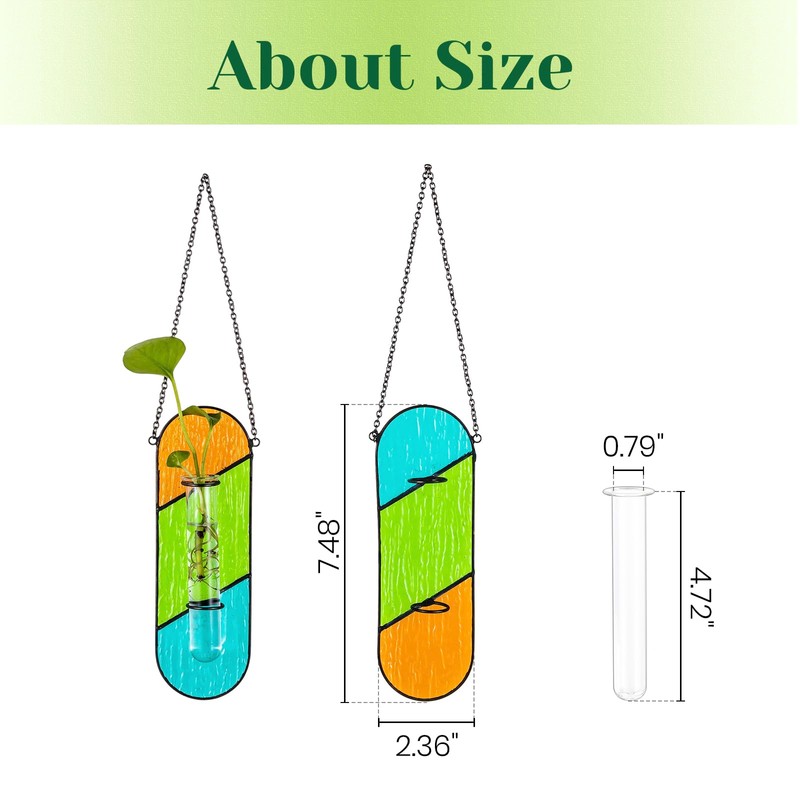 Stained Glass Plant Propagation Hanging: Hewory 2 Pcs Propagation Station