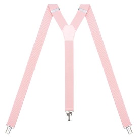 Action Ward Womens Suspenders – Y Back Style – 1" Width - Comfortably Adjustable Elastic Straps and Metal Clips (Champagne)