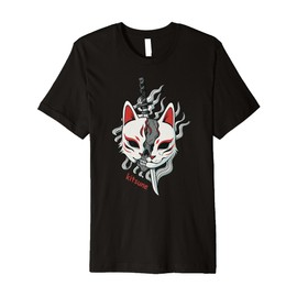 Fox Kitsune Samurai Mask Oni Art Japanese Anime Premium T-Shirt