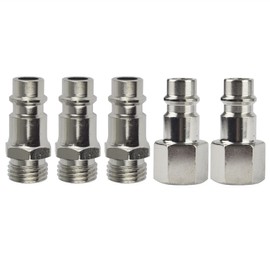 Euro Air Line Hose Compressor Fittings Connector Male Quick Release 5 Pack 1/4"