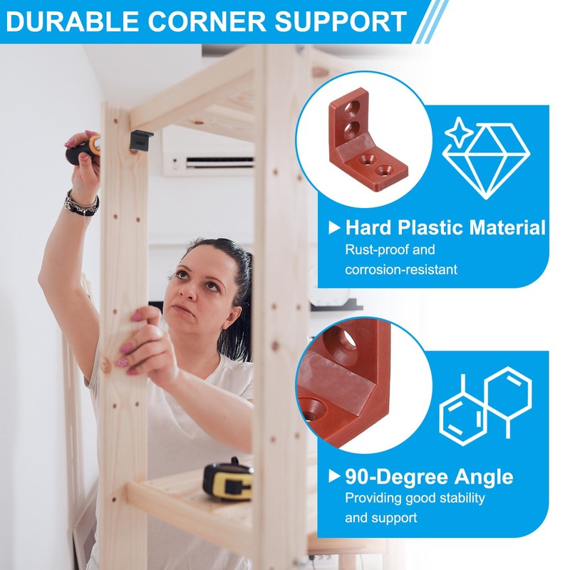 PATIKIL Plastic Corner Braces 27x27x16.5mm, 20 Pack L-Shape Bracket Right