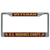 MARINE CORPS VETERAN CHROME LICENSE PLATE FRAME MADE IN USA