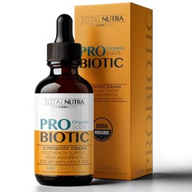 Probiótico Líquido Para Mujeres, Hombres, Niños Y Bebés Probiótico: Probióticos Orgánicos Aprobados Por El Usda, Probiótico Líquido Vegano Y Mezcla De Alfalfa + Acidophilus Para La Salud I