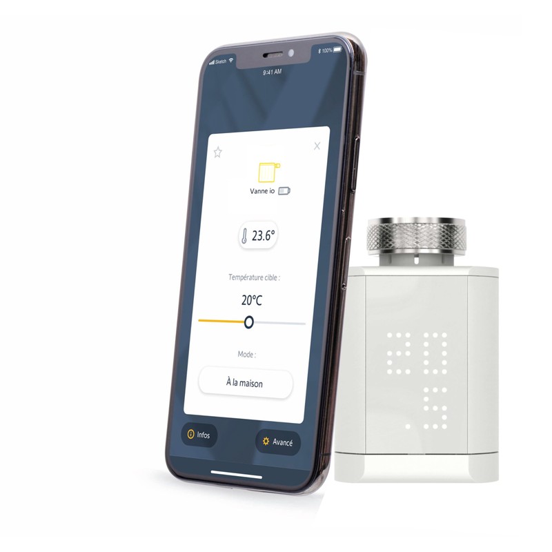 Somfy 1870508 Conected Thermostatic Valve Io, For Controlling the Temperature
