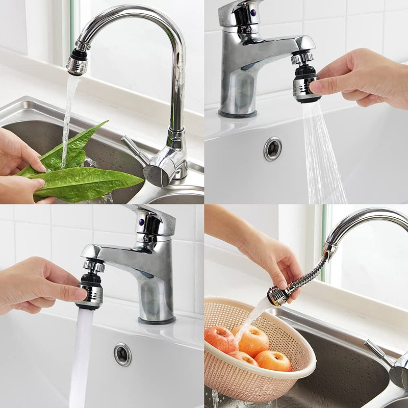 Pack of 2 Flexible Water Saving 360° Swivel Stainless Steel