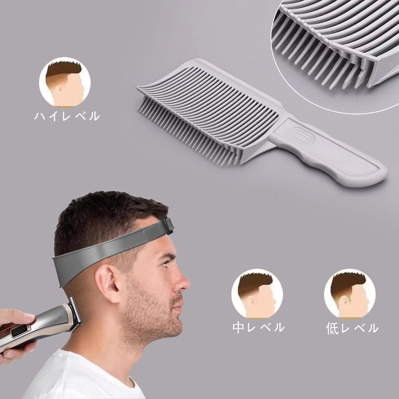 理容ツール 理容フェードコーム 整髪用 トリートメントコーム 初学者家庭用 男女兼用 使いやすい 整髪用コーム2本＋ヘアタイ1本 (3点セット)