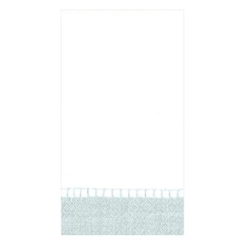 Caspari Linen Border Paper Guest Towel Napkins in Silver, Two Packs of 15
