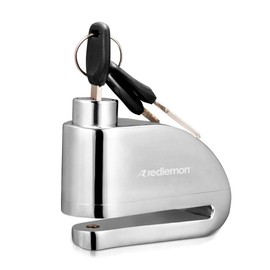 Redlemon Candado Antirrobo con Alarma para Bicicleta y Motocicleta | Sensor de Movimiento, Compatible con Frenos de Disco, Resistente a Salpicaduras, con 3 Llaves y Bolsa de Almacenamiento