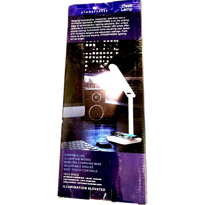 Atmospheres Desk Lamp with Wireless Charging Dock& Dimmable LED 3