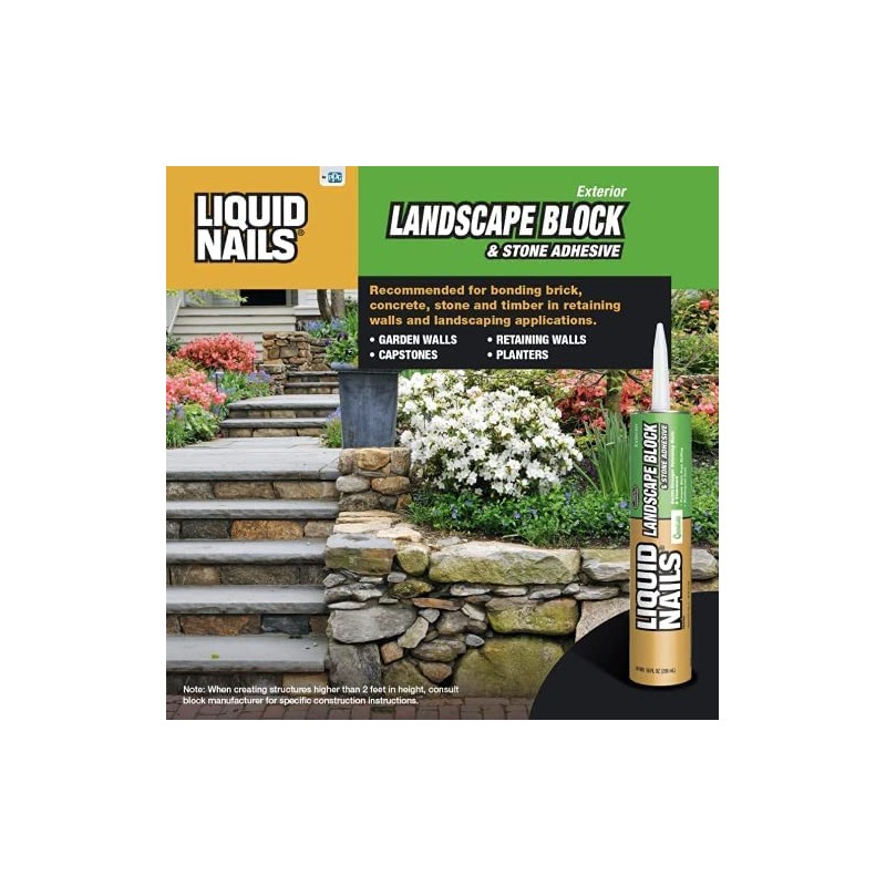 Liquid Nails LN-905 12 Pack Landscape Block Adhesive (Low-VOC), Tan