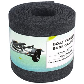 Boat Bunk Carpet 8in Wide x 13ft Long, Boat Trailer Bunk Padding for Jet Ski Ramps, 18oz Boat Trailer Bunk Carpet (Dark Grey)