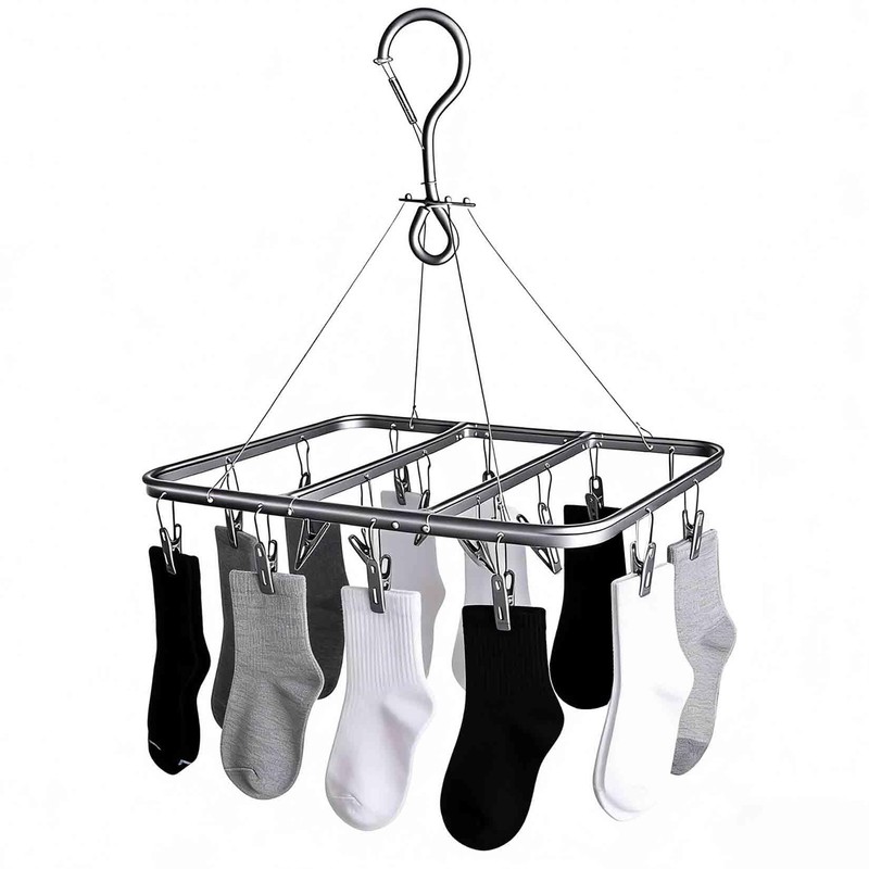 Wukemaoyi Clothes Drying Racks, Sock Dryer with Pegs, Clothes Hangers