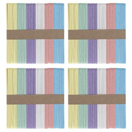 Ideen mit Herz Wooden sticks, ice cream sticks, craft wood, pastel, 6 colours, 11.4 cm long, 1 cm wide, 200 pieces