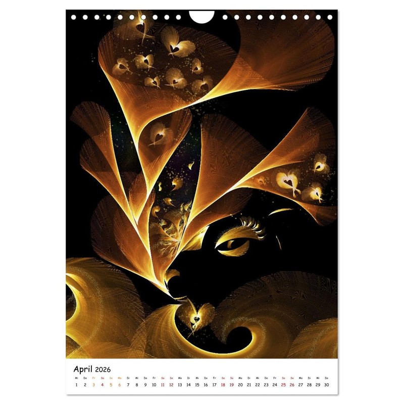 Digitalfantasie (Wandkalender 2026 DIN A4 hoch), CALVENDO Monatskalender: Leuchtende Strukturen